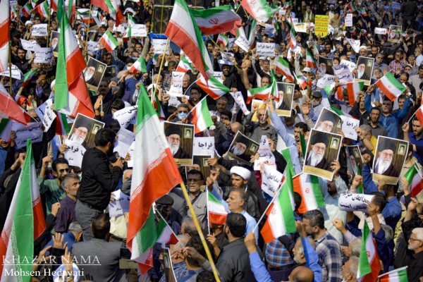 راهپیمایی مردم ساری علیه آشوب و حمایت از پلیس