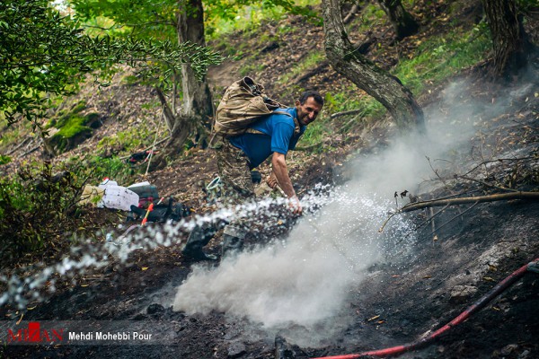 مهار آتش در جنگل‌های هفت‌خال چهاردانگه ساری